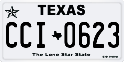 TX license plate CCI0623