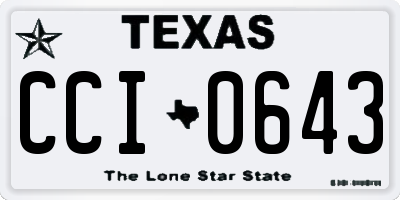 TX license plate CCI0643