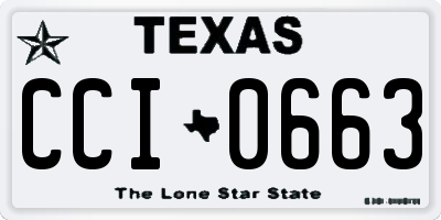 TX license plate CCI0663