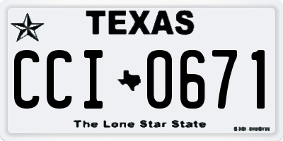 TX license plate CCI0671