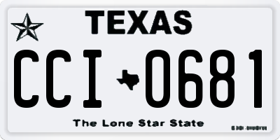 TX license plate CCI0681