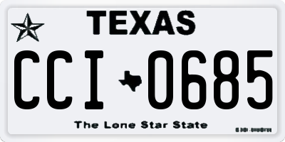TX license plate CCI0685