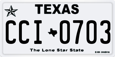 TX license plate CCI0703