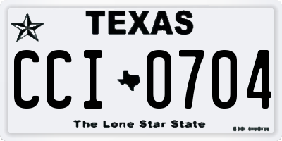 TX license plate CCI0704
