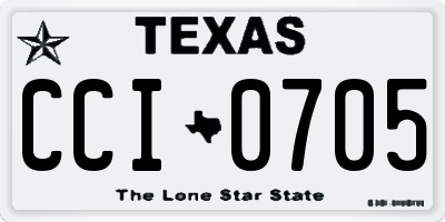 TX license plate CCI0705