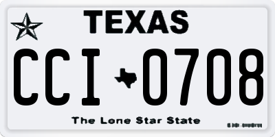TX license plate CCI0708