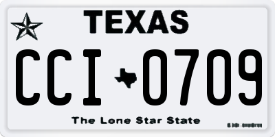 TX license plate CCI0709