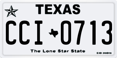 TX license plate CCI0713