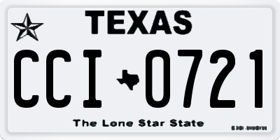 TX license plate CCI0721