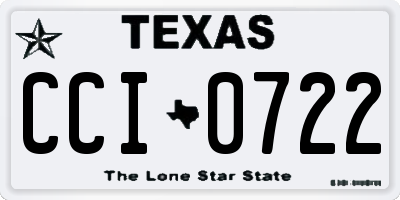 TX license plate CCI0722