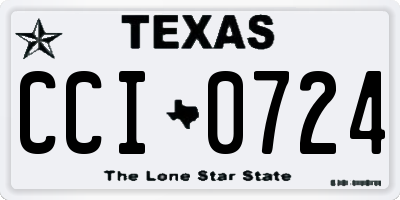 TX license plate CCI0724
