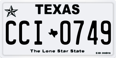 TX license plate CCI0749