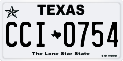 TX license plate CCI0754