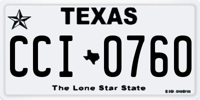 TX license plate CCI0760