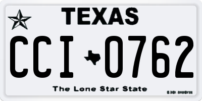 TX license plate CCI0762