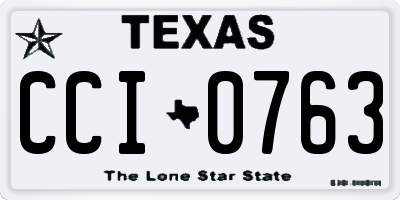 TX license plate CCI0763