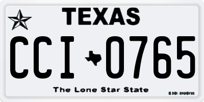 TX license plate CCI0765