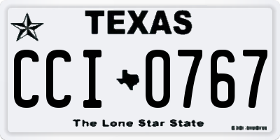TX license plate CCI0767
