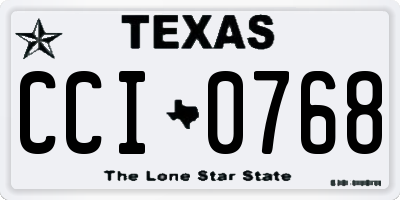TX license plate CCI0768