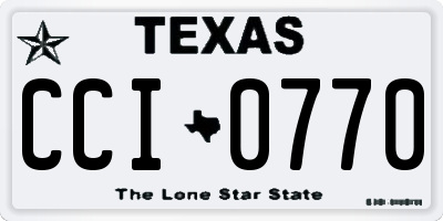 TX license plate CCI0770
