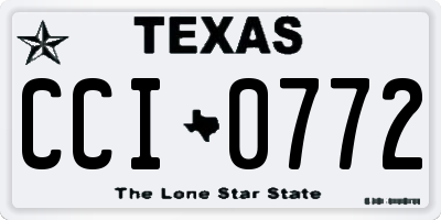 TX license plate CCI0772