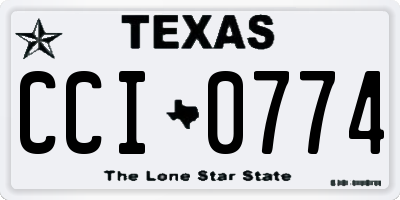 TX license plate CCI0774