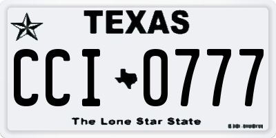 TX license plate CCI0777
