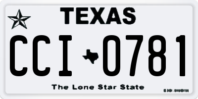 TX license plate CCI0781