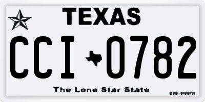 TX license plate CCI0782