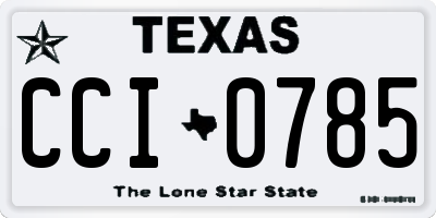 TX license plate CCI0785