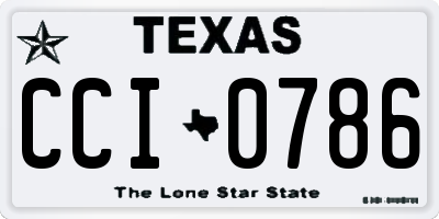 TX license plate CCI0786