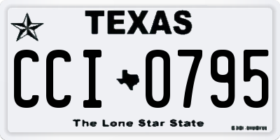 TX license plate CCI0795