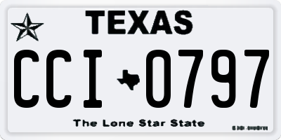 TX license plate CCI0797