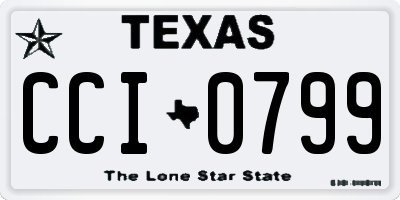 TX license plate CCI0799