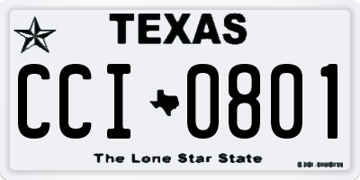 TX license plate CCI0801