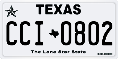 TX license plate CCI0802