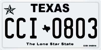 TX license plate CCI0803