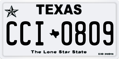 TX license plate CCI0809