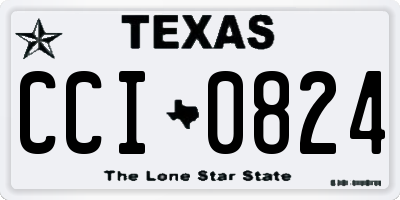 TX license plate CCI0824