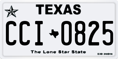 TX license plate CCI0825