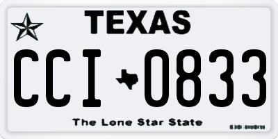 TX license plate CCI0833