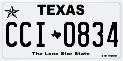 TX license plate CCI0834