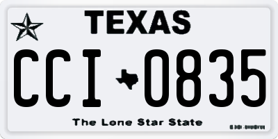 TX license plate CCI0835