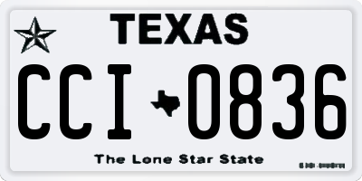 TX license plate CCI0836
