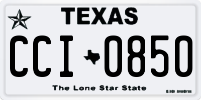 TX license plate CCI0850