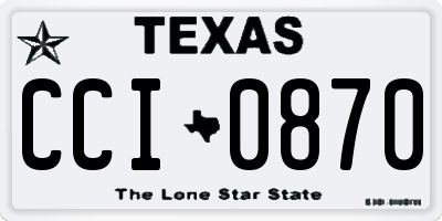 TX license plate CCI0870