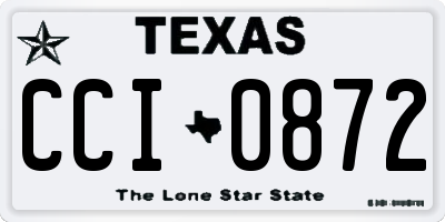 TX license plate CCI0872
