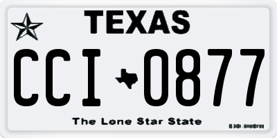 TX license plate CCI0877