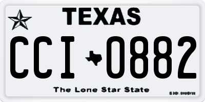 TX license plate CCI0882