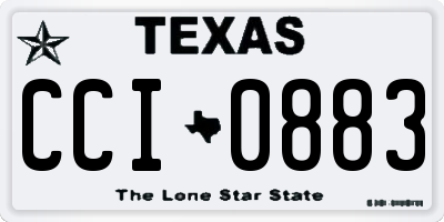 TX license plate CCI0883